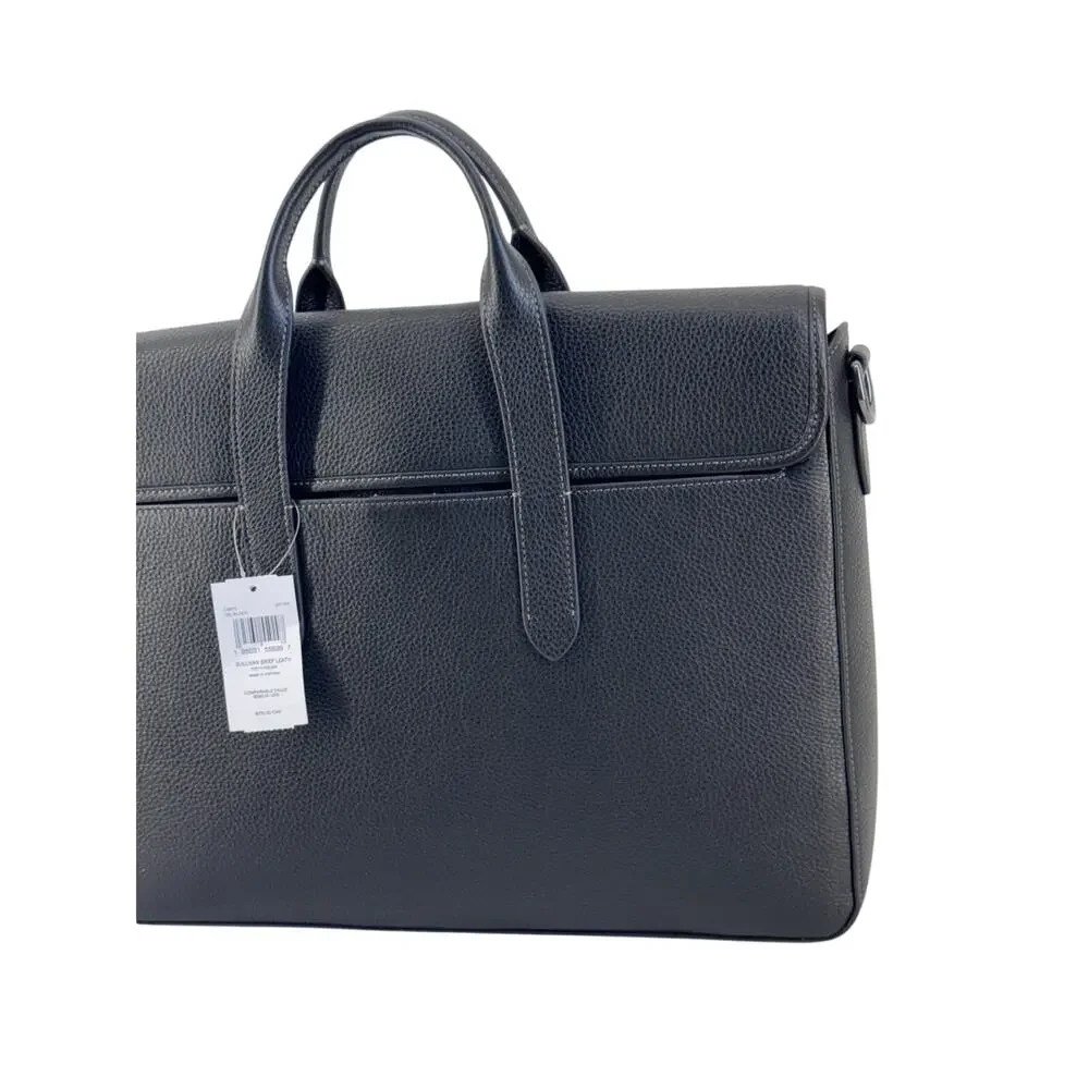 Coach Sullivan Black Pebbled Leather Briefcase Laptop Bag of office grandpacore